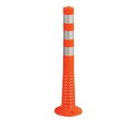 Industrial Quality Supplies Borne de blocage polyuréthane orange/blanc Diamètre 80 mm avec support et matériel de fixation H.750 mm Quantité:1