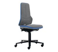 Industrial Quality Supplies Chaise d'atelier pivotante Neon rouleaux tissu Supertec gris bleu 450-620 mm BIM Quantité:1
