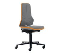 Industrial Quality Supplies Chaise d'atelier pivotante Neon rouleaux tissu Supertec gris orange 450-620 mm B Quantité:1