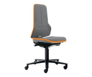 Industrial Quality Supplies Chaise d'atelier pivotante Neon rouleaux tissu Supertec gris orange 450-620 mm B Quantité:1