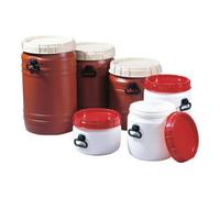 Industrial Quality Supplies Fût à col large 64l marron avec couvercle beige avec 2 poignées d’une ouverture de remplissage Ø 354 mm Quantité:1