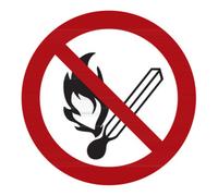 Industrial Quality Supplies Panneaux d'interdiction Interdiction de faire du feu, d'utiliser une flamme nue et de fumer, Type: 04200 Quantité:1