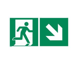 Industrial Quality Supplies Signaux de secours Issue de secoursà droite vers le bas, Type: 12300 Quantité:1