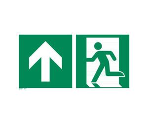 Industrial Quality Supplies Signaux de secours Sortie de secours tout droit, par la porte ou vers le haut, Type: 12400 Quantité:1