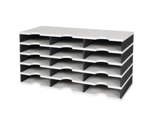 Industrial Quality Supplies STYRO Bac de tri Trio 15 compartiments H363 × I723 × P331 mm polystyrène gris/noir Quantité:1