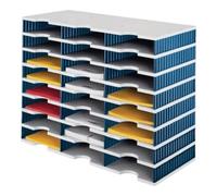 styro Plateau de tri Trio 24 compartiments polystyrène gris/bleu H573×I723×P331 mm