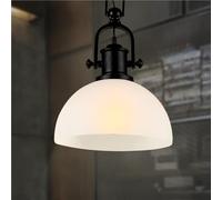 Industrial Retro Ceiling Pendant Lights Glass White Deco Loft Chandelier Wrought Iron Hanging Wind Pot Lid American Pendent Light E27/E26