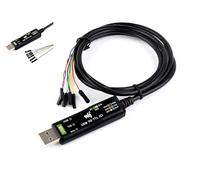 Industrial USB to TTL Converter 6pin Serial Cable 1M Length, Original FT232RNL Chip Hardware Flow Control, 300bps ~ 3Mbps Data Rate Compatible with Win7/8/8.1/10/11, Linux, Android,etc