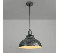 Industrial Vintage Pendant Light Kitchen Salon Chandelier en Acier dôme chromé Final Peu Profond de plafonnier Peu Profond Bar Le loft Restaurant Décoration du Restaurant E27 / E26