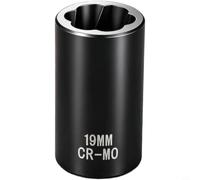Industrie Jeu de clés à douille 17 mm 19 mm 21 mm 22 mm, acier CR-MO avec spirale arrière pour écrous fixés, entraînement 1/2", antidérapant et résistant à la chaleur (19 mm)
