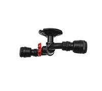 Industrie Lampe de Plafond 2 Lumière,Tube d'eau Steampunk Plafonnier Vintage Rétro E27 Edison Plafonniers avec Valve Rouge Décoratif Holder Plafond Lampes pour Loft Salon Chambre Couloir Bar Café,A