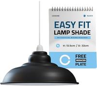 Industriel Pendentif Plafonnier Abat-jour, Rétro Cuisine Pendentif Plafonniers Vintage Métal Loft Bar Suspendu Éclairage Rustique Suspension Abat-jour (Noir)