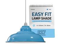 Industriel Pendentif Plafonnier Abat-jour, Rétro Cuisine Pendentif Plafonniers Vintage Métal Loft Bar Suspendu Éclairage Rustique Suspension Abat-jour (Bleu clair)