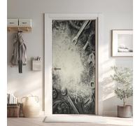 Industriel Poster de Porte 3D Trompe L'oeil 73x205 cm, Métal Auto-Adhésif Sticker Porte pour Chambre Cuisine, Industrie Stickers Autocollants de Porte Y6Nc36