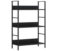 Industrielle Bücherregal 3 Ebenen Schwarz 60x27.6x90.5 cm aus Holzwerkstoff, Stahl Gestell, hohe Belastbarkeit 45 kg für Wohnzimmer, Balkon, Homeoffice, einfach zu montieren und zu reinigen