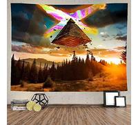 Ine Ive Tapisserie nature de la forêt, Gravity Falls Tapisserie de dessin animé Grande taille 203,2 x 152,4 cm Décoration murale pour chambre à coucher, salon, dortoir GTDWIE0062