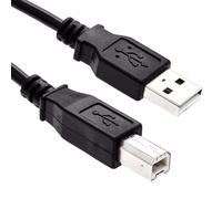 INECK® 1.8M Câble Noir USB A vers USB B pour Imprimantes, Numériseurs (HP, Epson, Lexmark, Canon, IBM, Brother, LaserJet) - 1.8 mètres