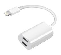 INECK® 2 en 1 Adaptateur Double Lightning pour iPhone 8 / 8 Plus / 7 / 7 Plus, Câble Diviseur Double Ports Lightning avec Transfert de Données, Synchronisation, Audio et Charge