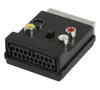 INECK® Adaptateur avec fiche Péritel male/femelle ET fiche RCA x3 femelle + Svhs femelle avec Inter In ET Out