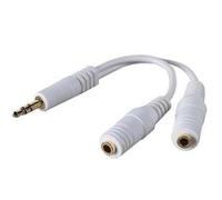 INECK® Adaptateur blanc en Y Jack Audio Prise Jack Audio 3,5 mm à 2 x fiche Jack 3,5 mm