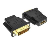 INECK® adaptateur DVI vers HDMI | fiche DVI mâle (24+1) vers prise HDMI femelle | HD TV 1080p | 3D Ready | vidéoprojecteur PS3 etc.
