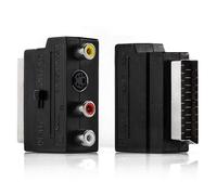 INECK® Adaptateur fiche péritel vers 3 x prise RCA (femelle) Avec interrupteur IN / OUT