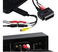 INECK® Adaptateur Péritel Entrée-Sortie Commutable Composite RCA et S-Vidéo vers Scart