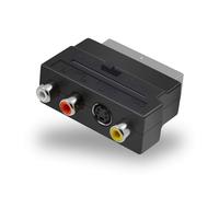 INECK® Adaptateur vidéo commutable avec fiche Péritel mâle vers 3 connecteurs RCA femelles/S-Video