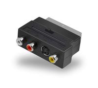 INECK® Adaptateur vidéo commutable avec fiche Péritel mâle vers 3 connecteurs RCA femelles-S-Video