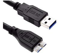 INECK® Câble SuperSpeed USB 3.0 A vers Micro B de 1,8m - Cordon USB A vers Micro B - Mâle-Mâle - Noir