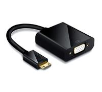 INECK® Full HD adaptateur mini HDMI vers VGA| convertisseur | jusqu'à 1080P| noir