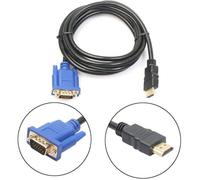 INECK® HDMI mâle vers VGA HD-15 mâle 15 broches adaptateur câble 1080P 1,8 M qualité professionnel