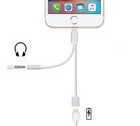 Ineck® Iphone 7 Adaptateur 2 En 1 Adaptateur Lightning Câble Avec 3.5mm Ecouteur Jack Adaptateur Chargeur Avec Prise Casque Jack Pour Iphone 8 X 7 7 Plus 6s 6 Ipod Ipad - Blanc