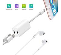 INECK® iPhone 8 adaptateur double Lightning (casque audio & Charge) adaptateur Splitter pour iPhone X, iPhone 8/8plus, iPhone 7/7plus