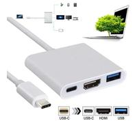 INECK USB 3.1 Type-C Adaptateur HDMI USB-C numérique AV adaptateur multiport pour Apple Macbook Chromebook Pixel Dell USB-C à HDTV