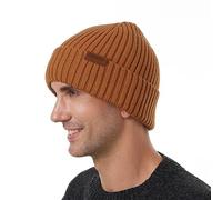 ineepor Bonnet Hiver Homme Femme Laine Mérinos Beanie Hat Tricoté Chapeau Unisexe Doublé Polaire Court Chaud Doux Confortable