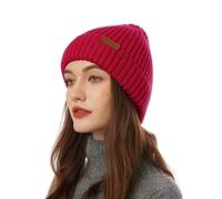 ineepor Bonnet Hiver Homme Femme Laine Mérinos Beanie Hat Tricoté Chapeau Unisexe Doublé Polaire Court Chaud Doux Confortable