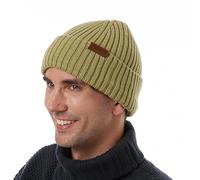 ineepor Bonnet Hiver Homme Femme Laine Mérinos Beanie Hat Tricoté Chapeau Unisexe Doublé Polaire Court Chaud Doux Confortable