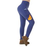 ineepor Legging Polaire Femme Thermique Hiver Chaud Doublé Polaire Poches résistant à l'eau Taille Haute Yoga de Sport