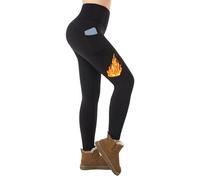 ineepor Legging Polaire Femme Thermique Hiver Chaud Doublé Polaire Poches résistant à l'eau Taille Haute Yoga de Sport