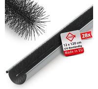 INEFA 28x brosse de gouttière 120cm PVC noir - hérisson de gouttière, protection anti-feuilles et anti-saletés pour toiture