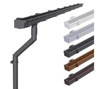 INEFA 2x Gouttière plastique, kit rectangulaire 68mm, 3m Anthracite