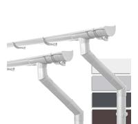 INEFA 2x Kit Gouttière abris de Jardin 3m 100mm PVC Semi-Circulaire Blanc Deux Toits