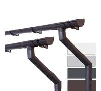 INEFA 2x Kit Gouttière abris de Jardin 5m 100mm PVC Semi-Circulaire Marron Foncé Deux Toits