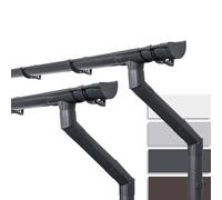 INEFA 2x Kit Gouttière abris de Jardin 6m 100mm PVC Semi-Circulaire Anthracite Deux Toits
