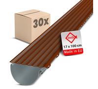 INEFA 30x Bandes Parefeuilles Gouttières 100cm Ø 100-160mm Brun Protection Gouttières