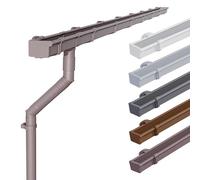 INEFA 3m Kit de Gouttière 68mm PVC Brun Foncé Gouttières Toit à Une Pente