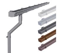 INEFA 3m Kit de Gouttière 68mm PVC Gris Gouttières Toit à Une Pente