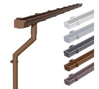 INEFA 3m Kit de Gouttière 68mm PVC Marron Gouttières Toit à Une Pente