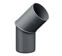 INEFA Coude de descente 45 degrés 50mm Anthracite - Coude de descente en PVC pour la gouttière de l'abri de jardin comme accessoire sur mesure pour l'évacuation des eaux